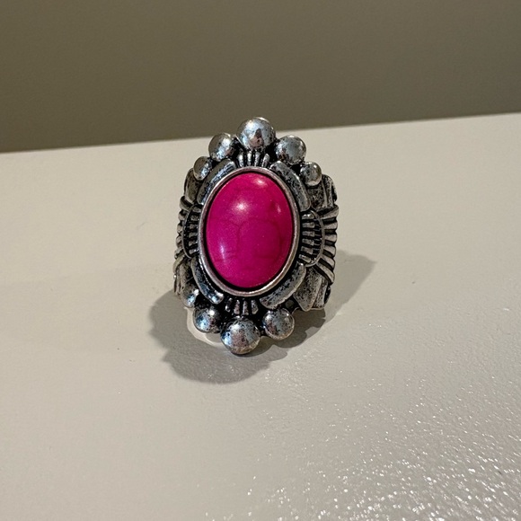 Wild Junkie Boutique Jewelry - Faux Magenta Turquoise Ring